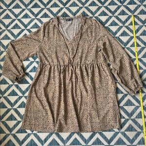 SHEIN Tan Blouse with Black Dots